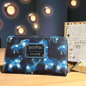 Loungefly Harry Potter Patronus Vibrant Blue Zip Around Wallet